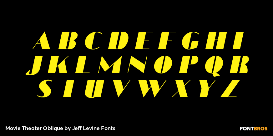 Movie Theater Oblique Font Poster #1