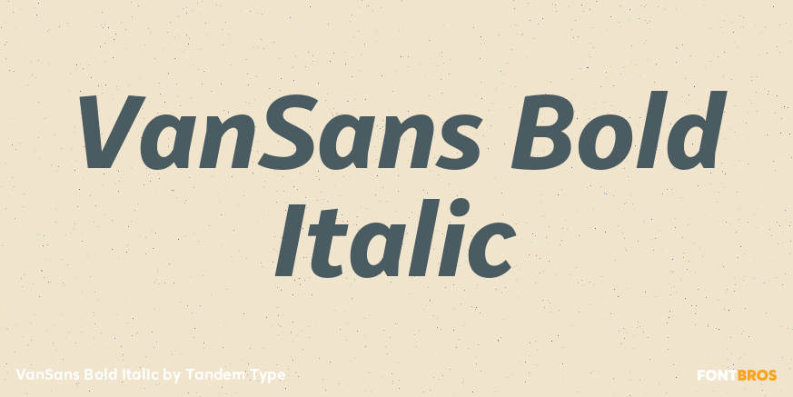 VanSans Bold Italic Font Poster