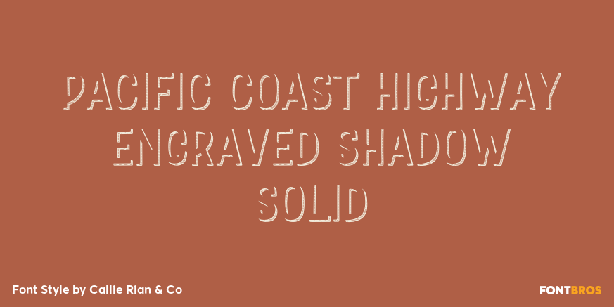 Pacific Coast Highway Engraved Shadow Solid Poster