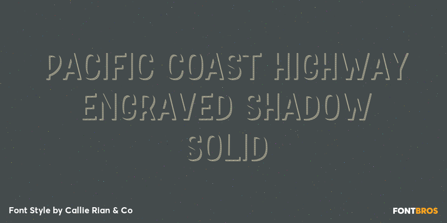 Pacific Coast Highway Engraved Shadow Solid Poster