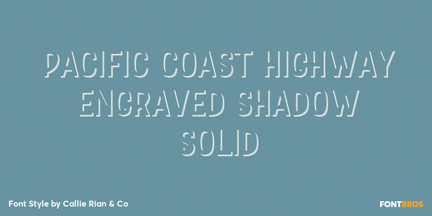 Pacific Coast Highway Engraved Shadow Solid Poster