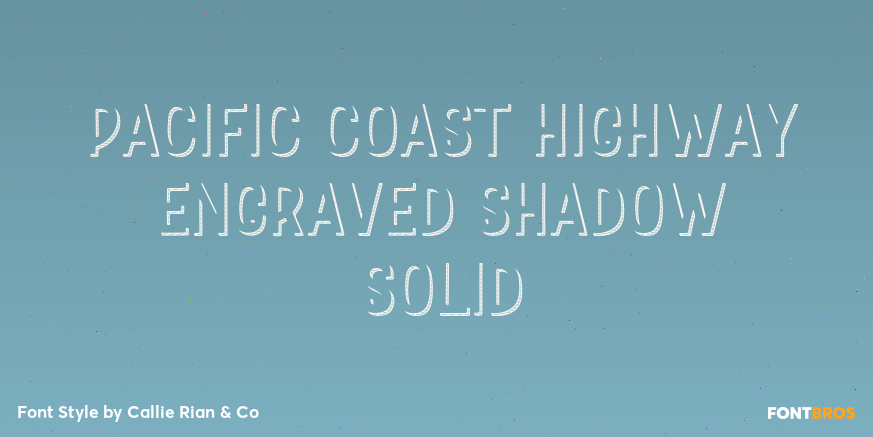 Pacific Coast Highway Engraved Shadow Solid Poster