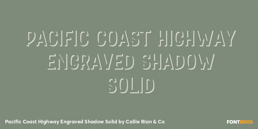 Pacific Coast Highway Engraved Shadow Solid Poster