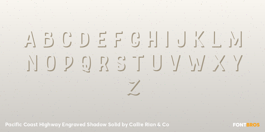 Pacific Coast Highway Engraved Shadow Solid Font Poster #2