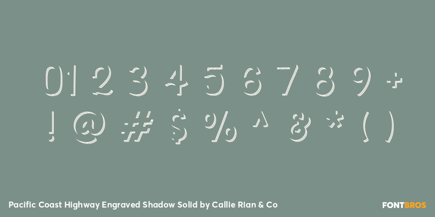 Pacific Coast Highway Engraved Shadow Solid Font Poster #4