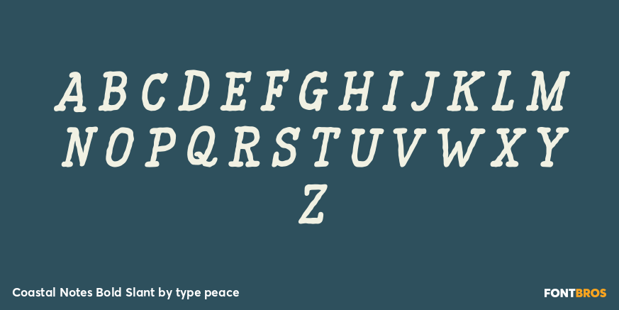 Coastal Notes Bold Slant Font Poster #2