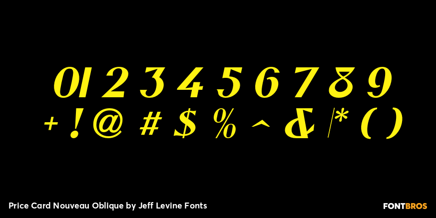 Price Card Nouveau Oblique Font Poster #4