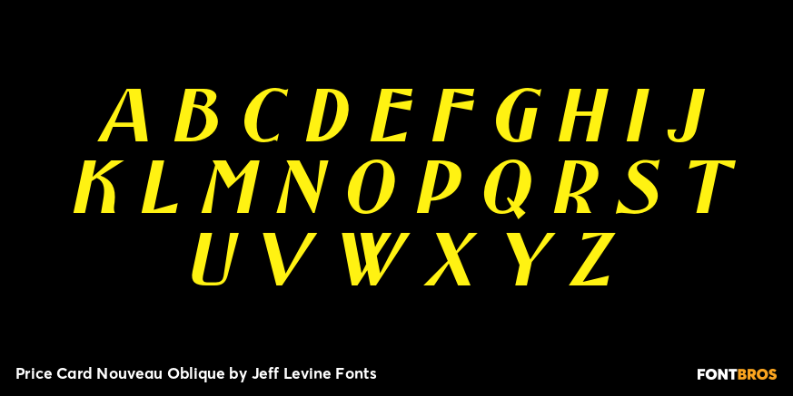 Price Card Nouveau Oblique Font Poster #1