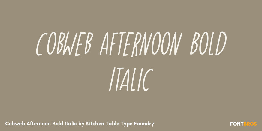 Cobweb Afternoon Bold Italic Font Poster #1