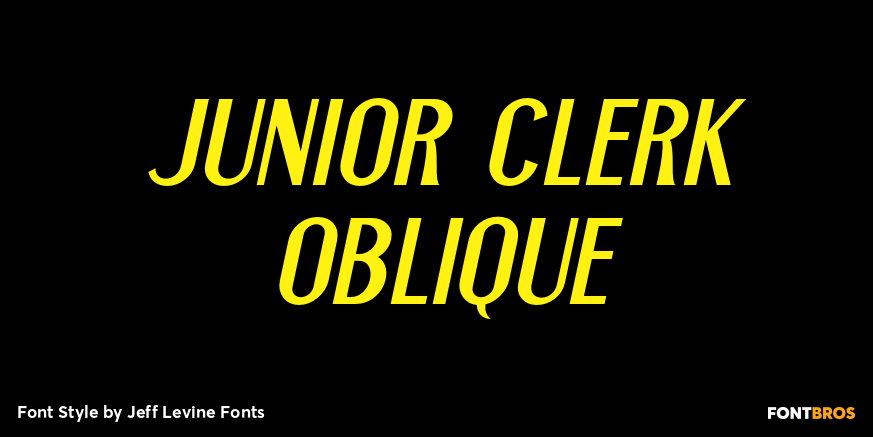 Junior Clerk Oblique Font Poster #1