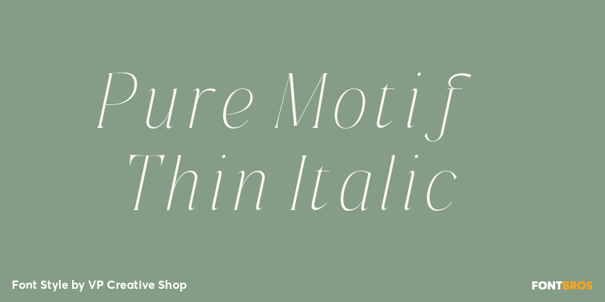 Pure Motif Thin Italic Poster