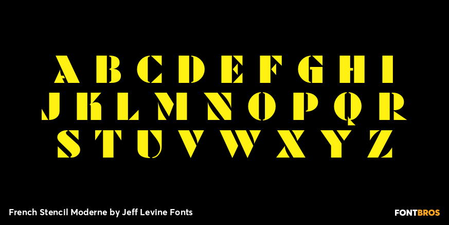 French Stencil Moderne Font Poster #2