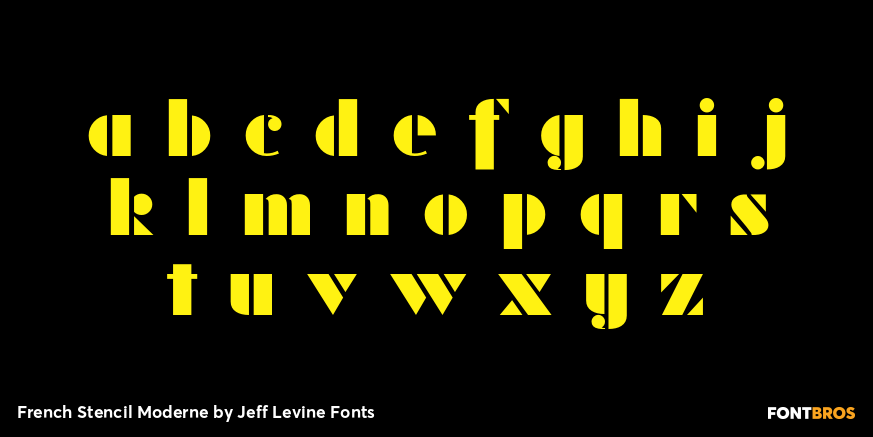 French Stencil Moderne Font Poster #3