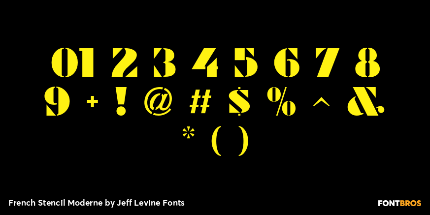 French Stencil Moderne Font Poster #4