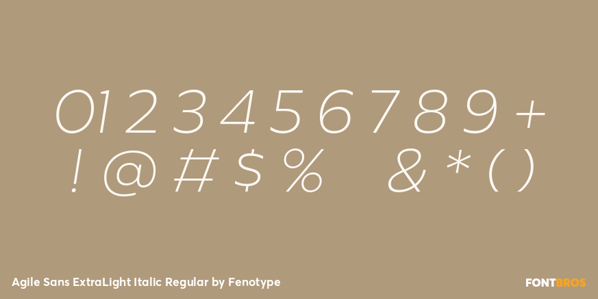 Agile Sans ExtraLight Italic Regular Font Poster #1