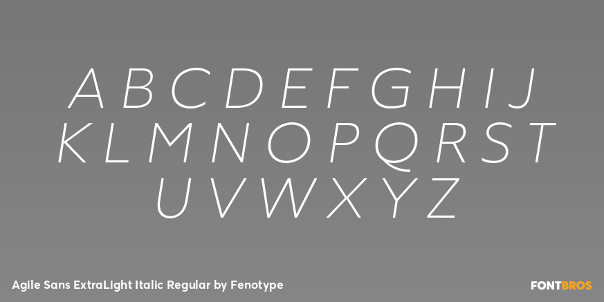 Agile Sans ExtraLight Italic Regular Font Poster #1