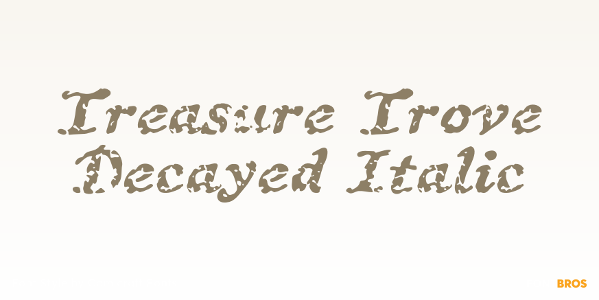 Treasure Trove Decayed Italic Poster