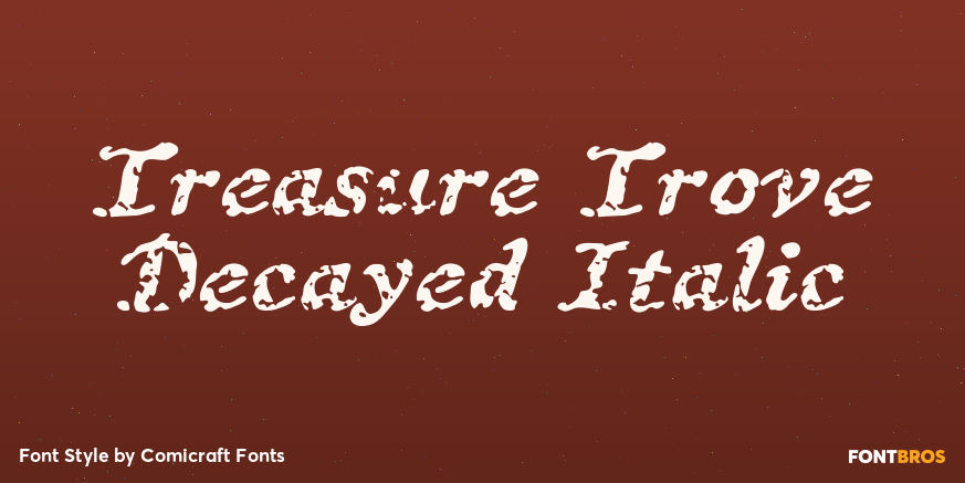 Treasure Trove Decayed Italic Poster