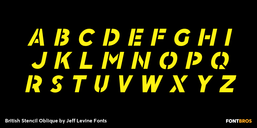 British Stencil Oblique Font Poster #2