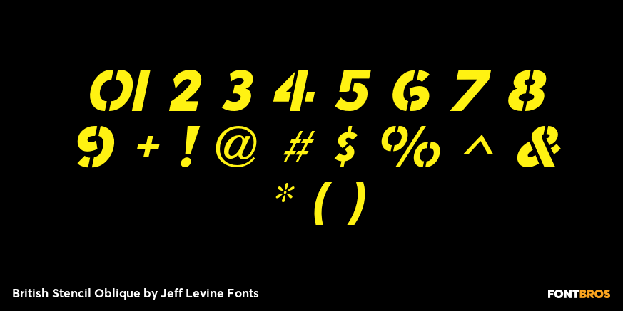 British Stencil Oblique Font Poster #4