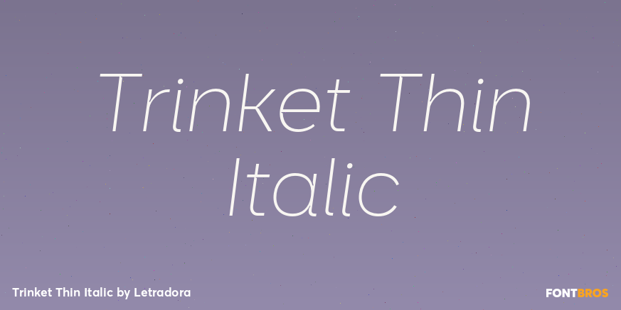 Trinket Thin Italic Font Poster #1