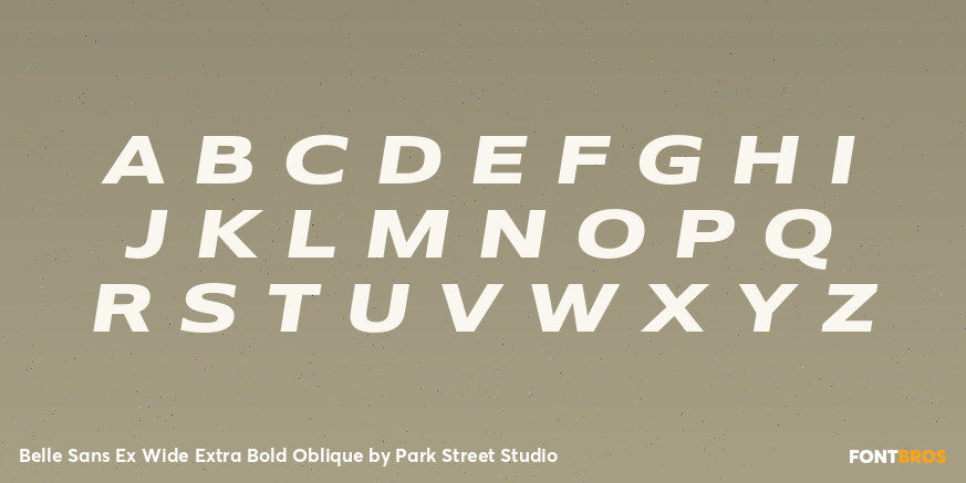 Belle Sans Ex Wide Extra Bold Oblique Font Poster #2