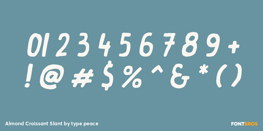 Almond Croissant Slant Font Poster #1