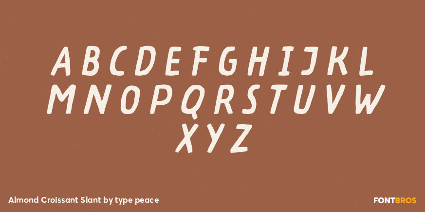 Almond Croissant Slant Font Poster #2