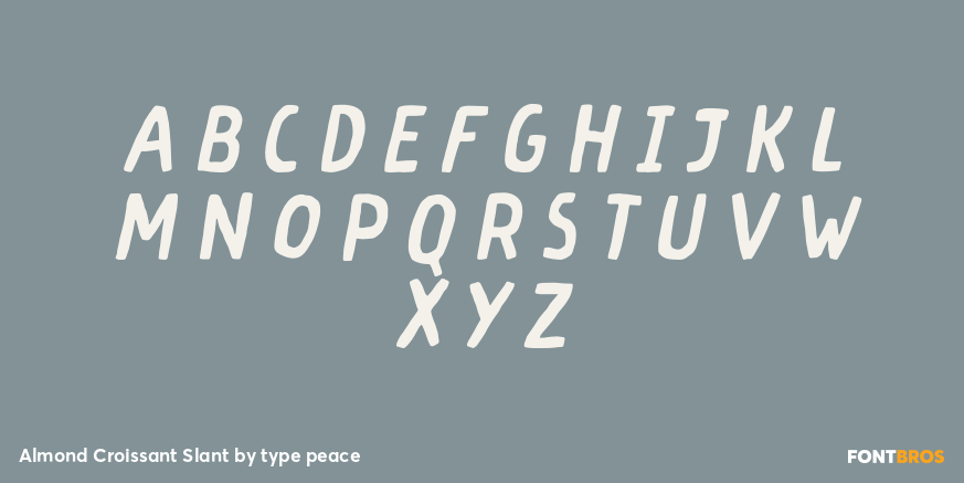 Almond Croissant Slant Font Poster #3