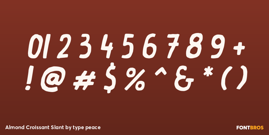 Almond Croissant Slant Font Poster #4