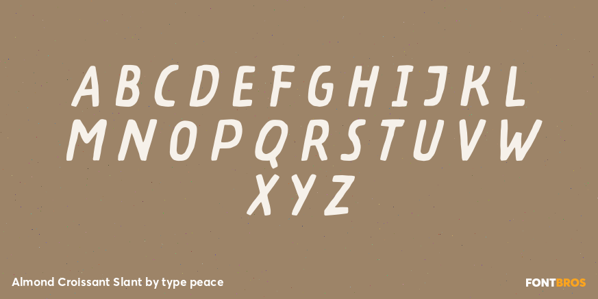 Almond Croissant Slant Font Poster #1