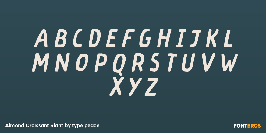 Almond Croissant Slant Font Poster #1