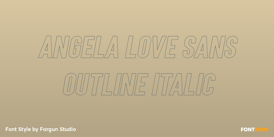 Angela Love Sans Outline Italic Poster