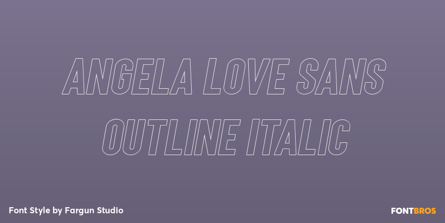 Angela Love Sans Outline Italic Poster