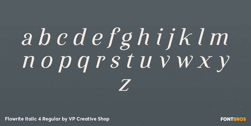 Flowrite Italic 4 Regular Font Poster #3