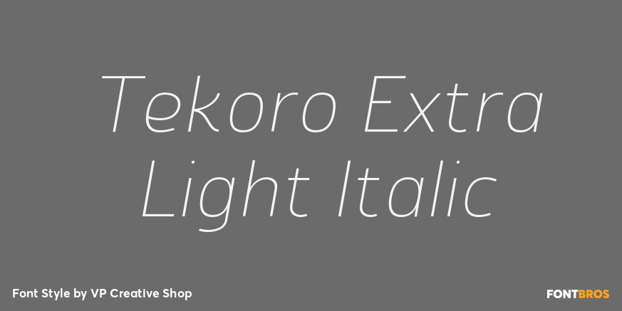 Tekoro Extra Light Italic Poster