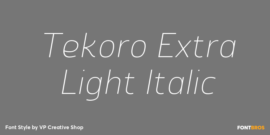 Tekoro Extra Light Italic Poster