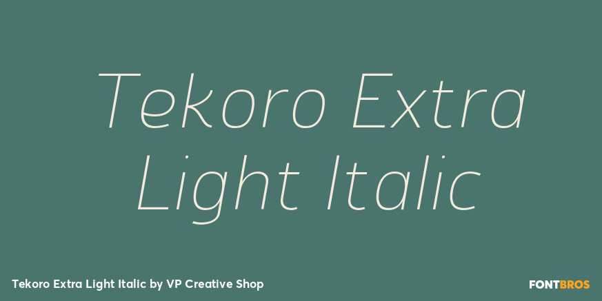 Tekoro Extra Light Italic Poster