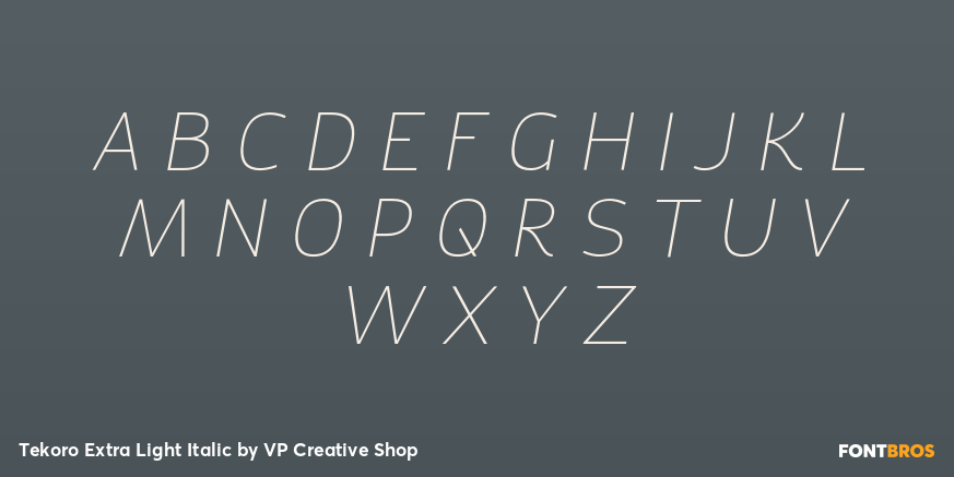 Tekoro Extra Light Italic Font Poster #2