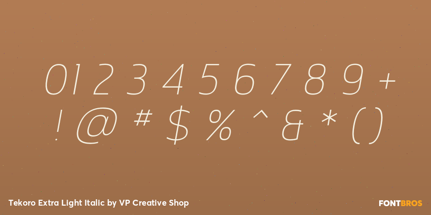Tekoro Extra Light Italic Font Poster #4