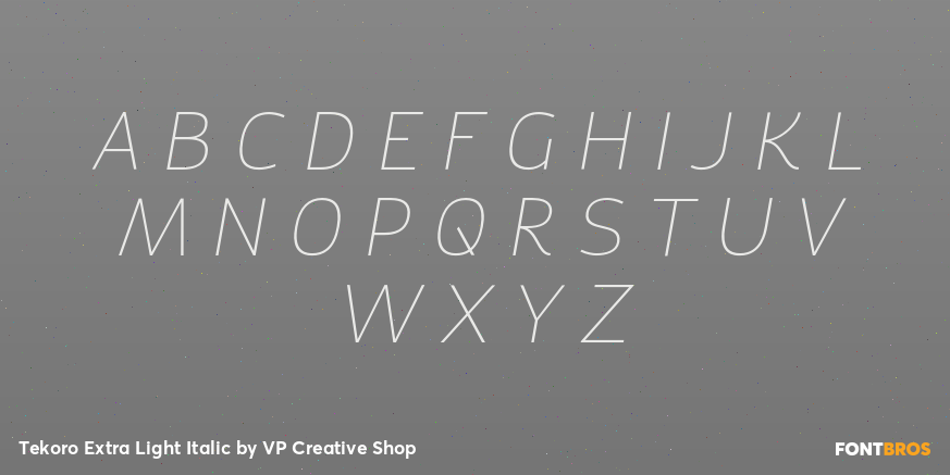 Tekoro Extra Light Italic Font Poster #2