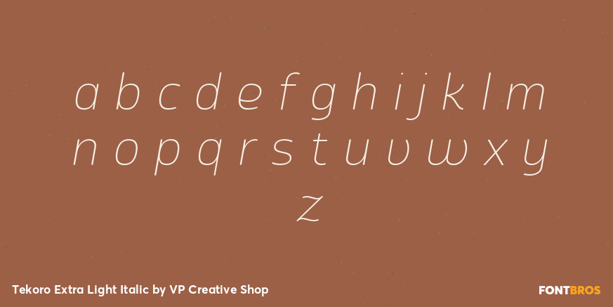 Tekoro Extra Light Italic Font Poster #3