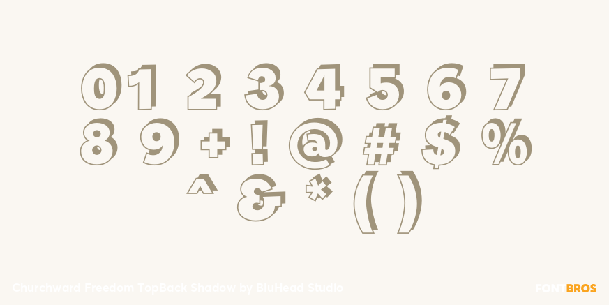 Churchward Freedom TopBack Shadow Font Poster #1