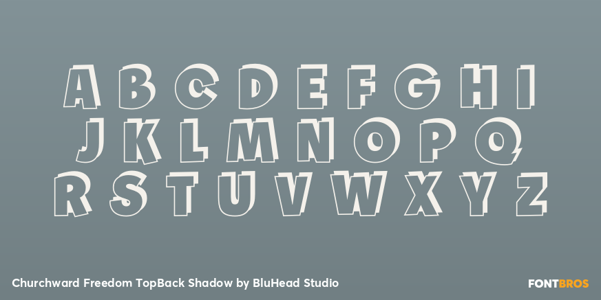 Churchward Freedom TopBack Shadow Font Poster #1