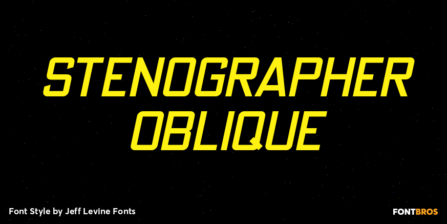 Stenographer Oblique Font Poster #1