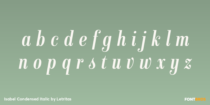 Isabel Condensed Italic Font Poster #3