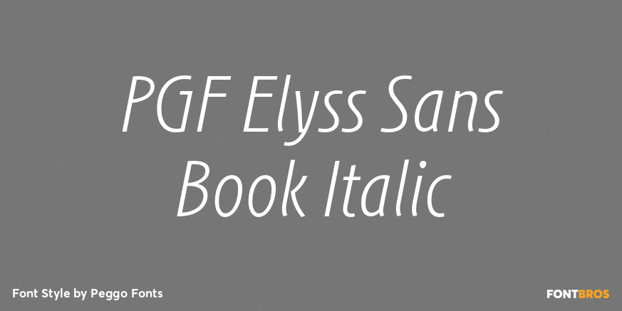 PGF Elyss Sans Book Italic Poster