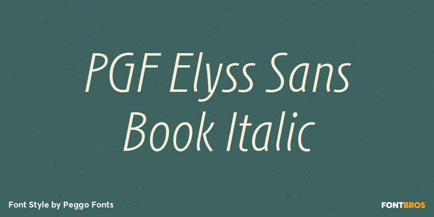 PGF Elyss Sans Book Italic Poster