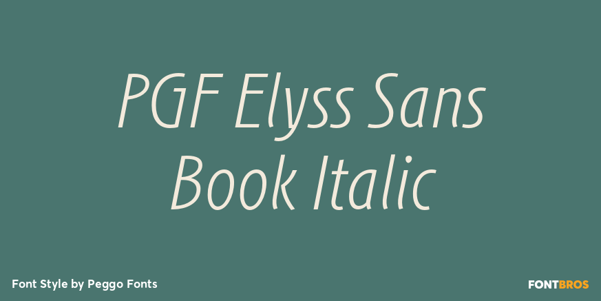 PGF Elyss Sans Book Italic Poster