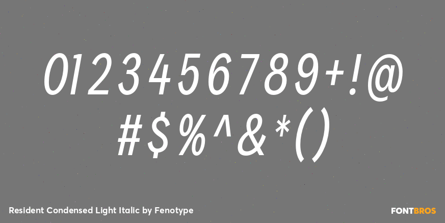 Resident Condensed Light Italic Font Poster #4